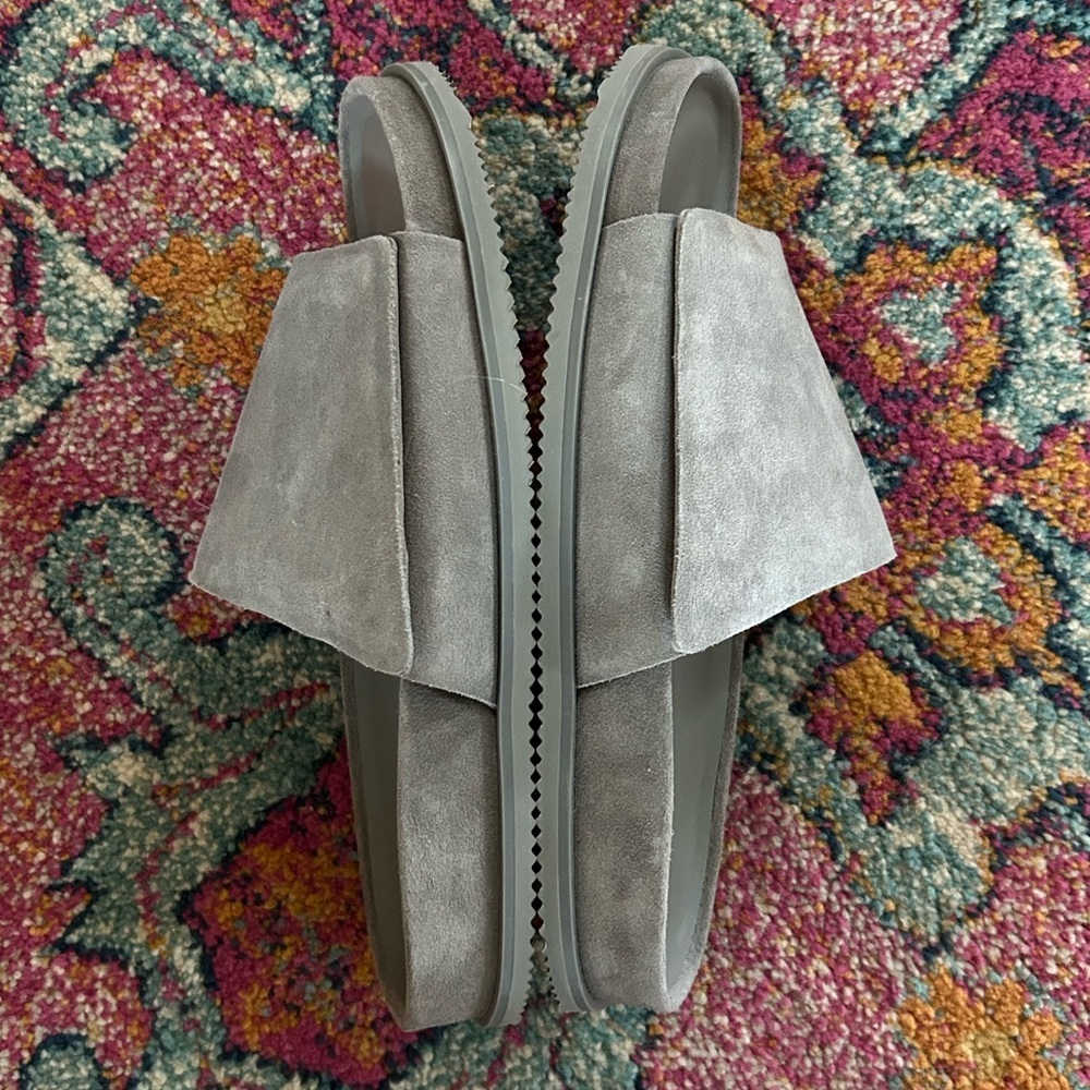 Vince | Men’s ‘Smoke’ Grey Suede Velcro Del Rey Classic Slide Sandals, size 8.5 - Picture 7 of 16